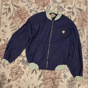 Hugo Boss Vintage Men's Blue and Green Bomber Jacket